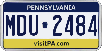 PA license plate MDU2484