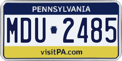 PA license plate MDU2485