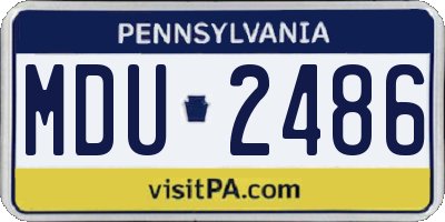 PA license plate MDU2486