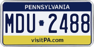 PA license plate MDU2488