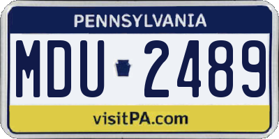 PA license plate MDU2489