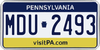 PA license plate MDU2493