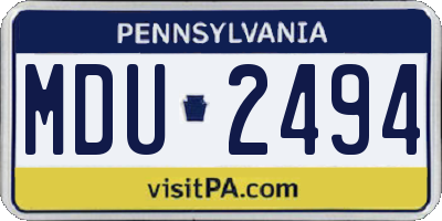 PA license plate MDU2494