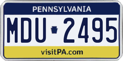 PA license plate MDU2495