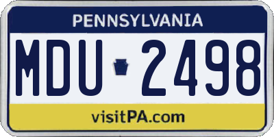 PA license plate MDU2498