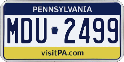PA license plate MDU2499