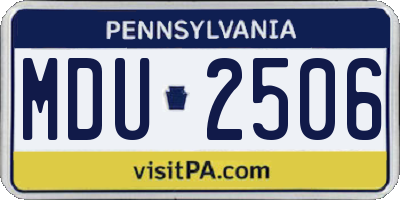 PA license plate MDU2506