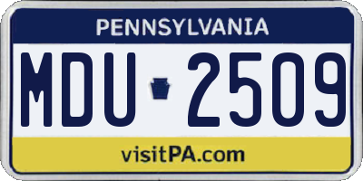 PA license plate MDU2509