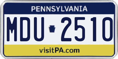 PA license plate MDU2510