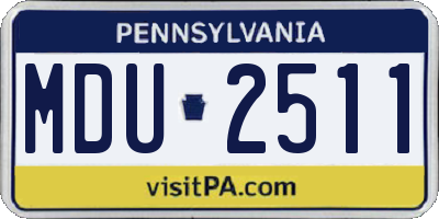 PA license plate MDU2511