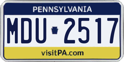 PA license plate MDU2517