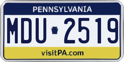 PA license plate MDU2519