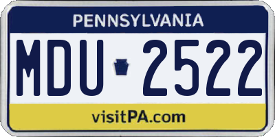 PA license plate MDU2522