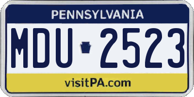 PA license plate MDU2523