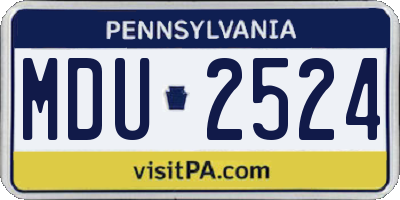 PA license plate MDU2524