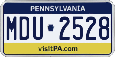 PA license plate MDU2528