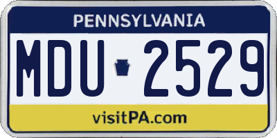 PA license plate MDU2529