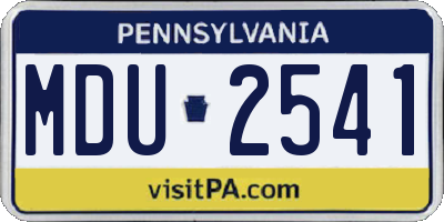 PA license plate MDU2541