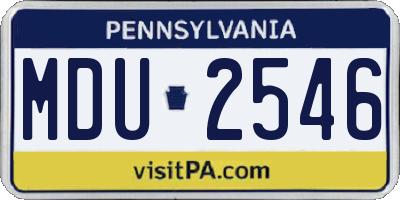 PA license plate MDU2546