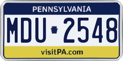 PA license plate MDU2548