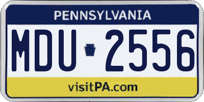 PA license plate MDU2556