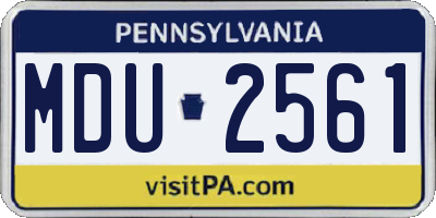PA license plate MDU2561