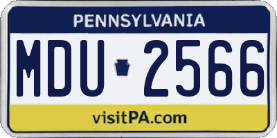 PA license plate MDU2566