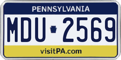 PA license plate MDU2569