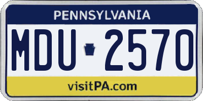 PA license plate MDU2570