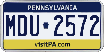 PA license plate MDU2572