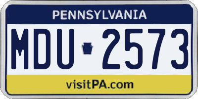 PA license plate MDU2573