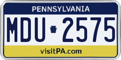 PA license plate MDU2575