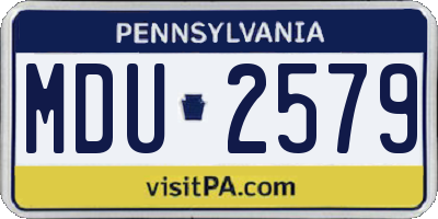 PA license plate MDU2579