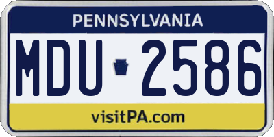 PA license plate MDU2586
