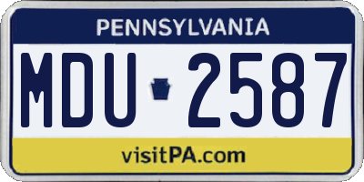 PA license plate MDU2587