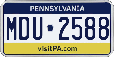 PA license plate MDU2588
