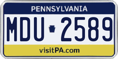 PA license plate MDU2589