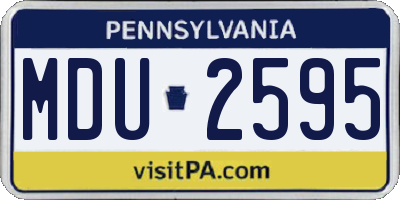 PA license plate MDU2595