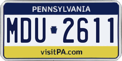 PA license plate MDU2611