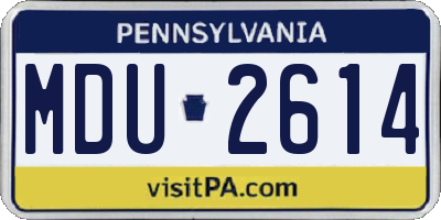 PA license plate MDU2614