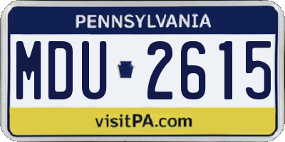 PA license plate MDU2615