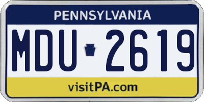 PA license plate MDU2619