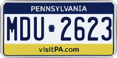 PA license plate MDU2623
