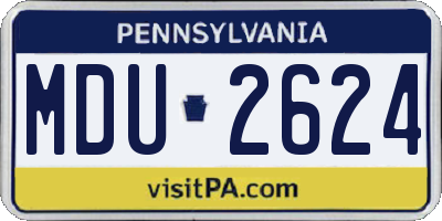 PA license plate MDU2624