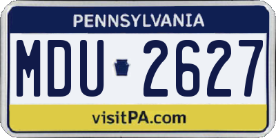 PA license plate MDU2627
