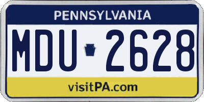 PA license plate MDU2628