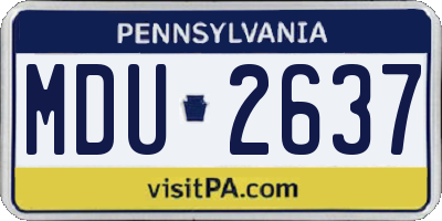 PA license plate MDU2637