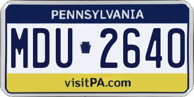 PA license plate MDU2640