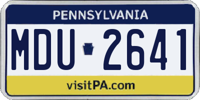 PA license plate MDU2641
