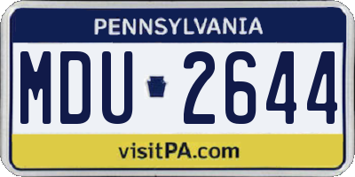 PA license plate MDU2644